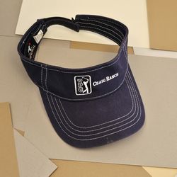 PGA Tour Craig Ranch Navy Golf Visor Imperial Sports Cotton Adjustable