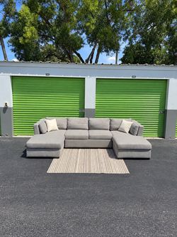 City Home Amber Double Chaise Sectional Couch - Trundle Bed + Storage