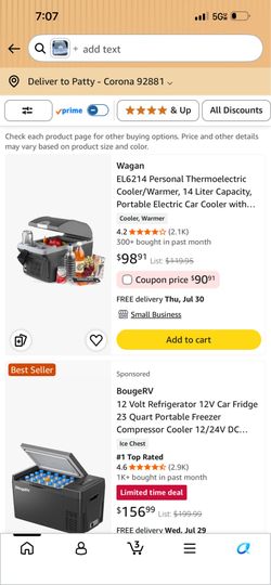 Thermoelectric cooler and warmer 14 liter capacity