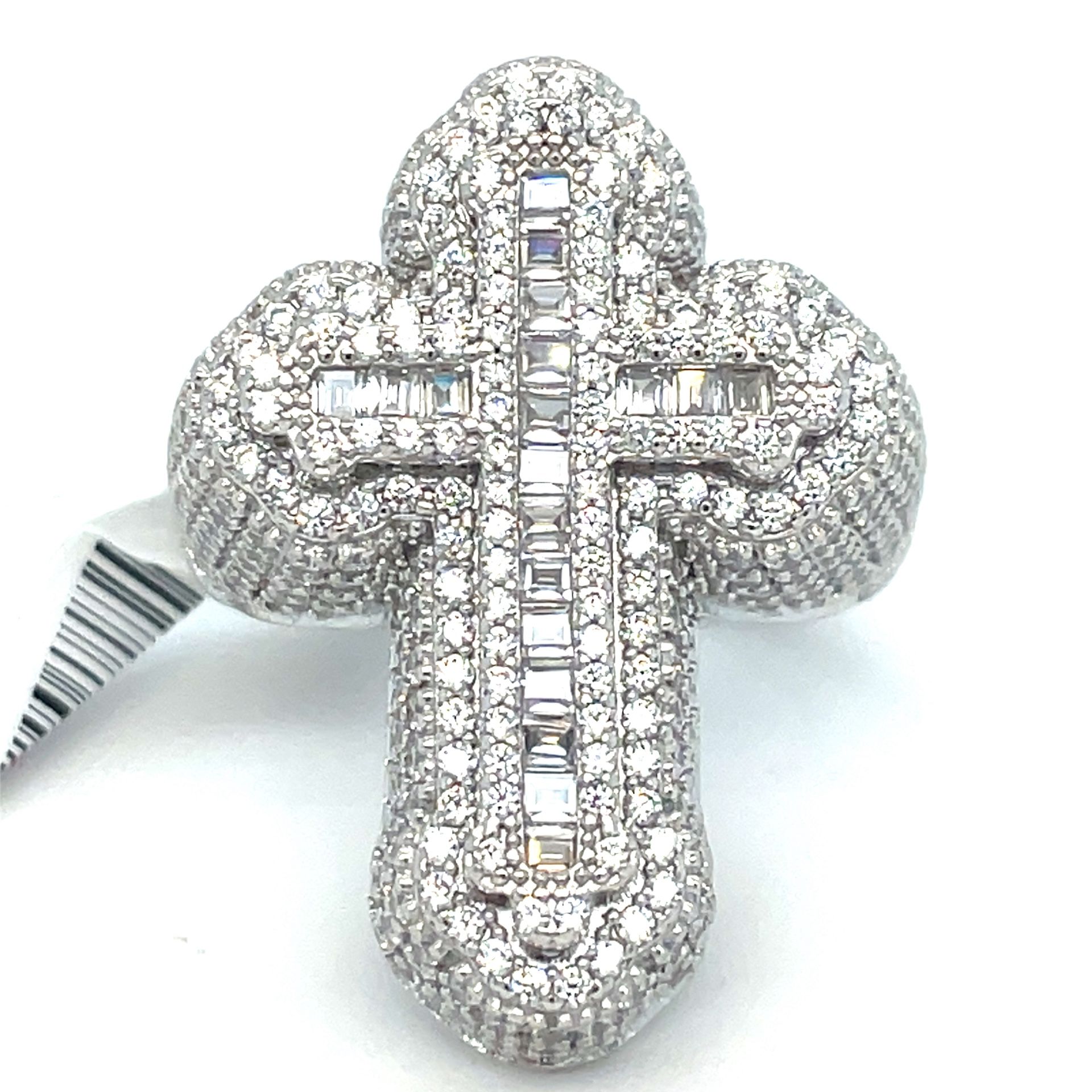 925 Sterling Silver CZ Cross Ring 11.80g Size 11 198533/4