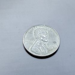 1943 Silver Steel Lincoln Wheat Penny No Mint Mark Good Condition Rare