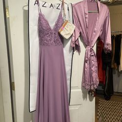 BUNDLE: Formal Dress, Coach Clutch, Silk Robe