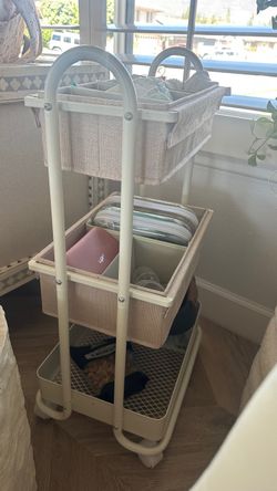 3-Tier Rolling Storage Cart with Baskets