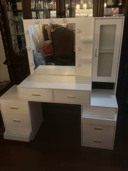 White Vanity with lights
