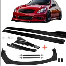 Front Rear Bumper Lip Spoiler Splitter Side Skirt For Infiniti G37 Coupe Sedan
