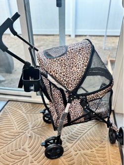 STUNNING LEOPARD PRINT PET STROLLER ✨🐾🎀