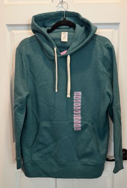Dark Vintage Teal Pullover Boyfriend Hoodie Size Small - Oversized