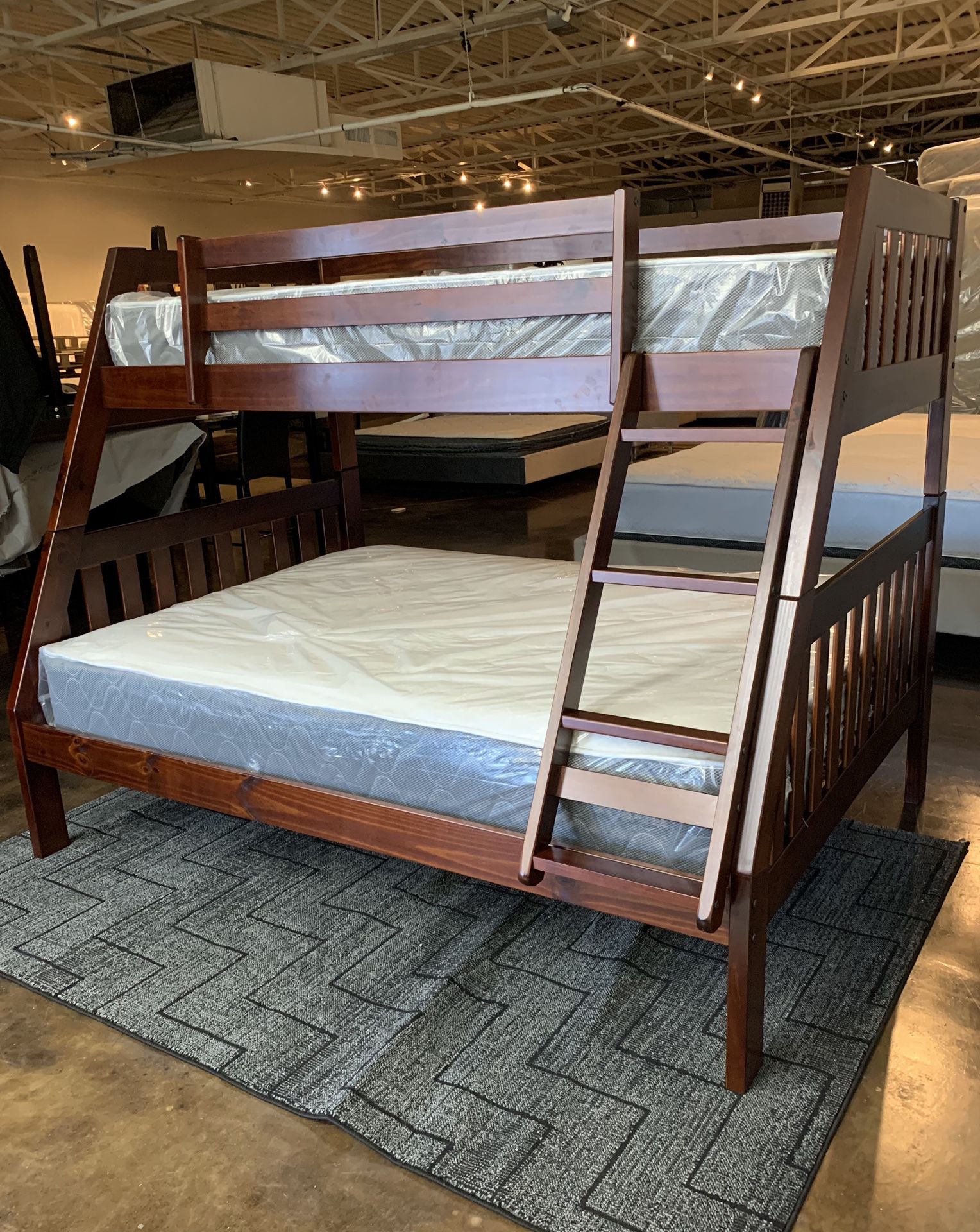 Twin over full bunk bed plus mattress (free delivery)