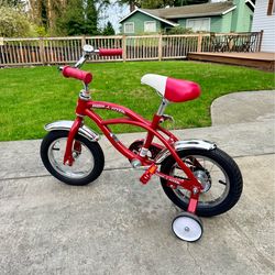 Radio Flyer 12" Classic Unisex Bicycle with Training Wheels (Red)