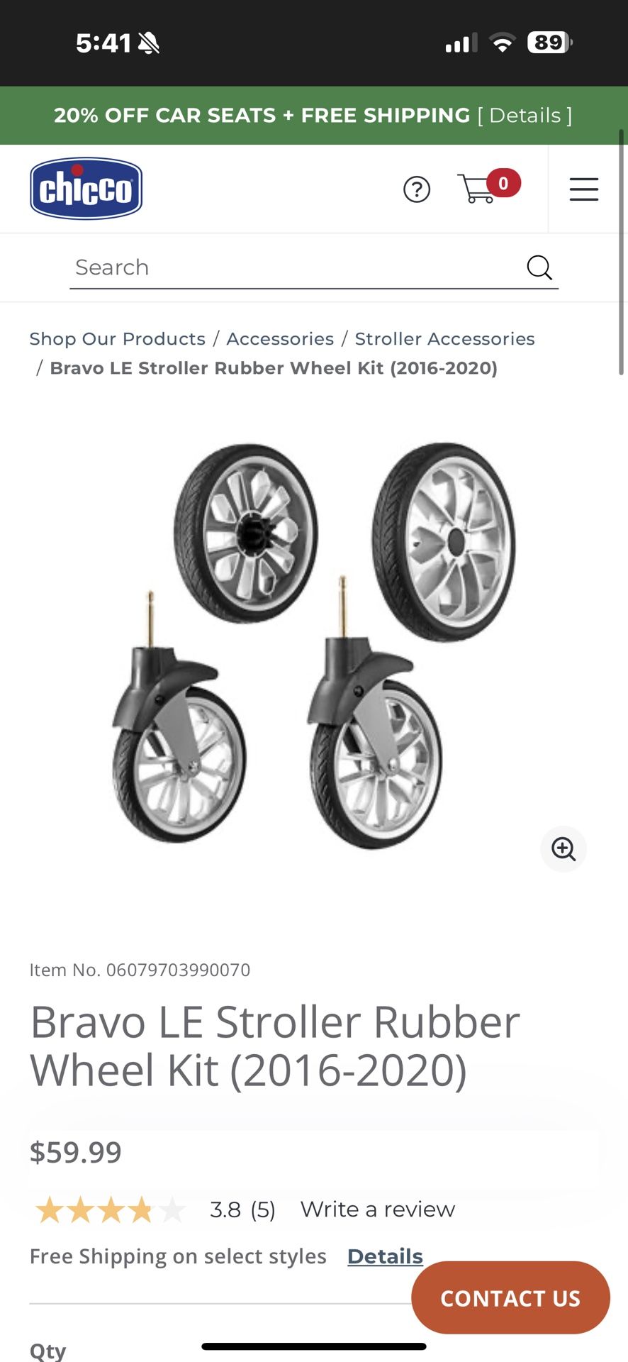 Bravo LE Rubber Wheel Kit