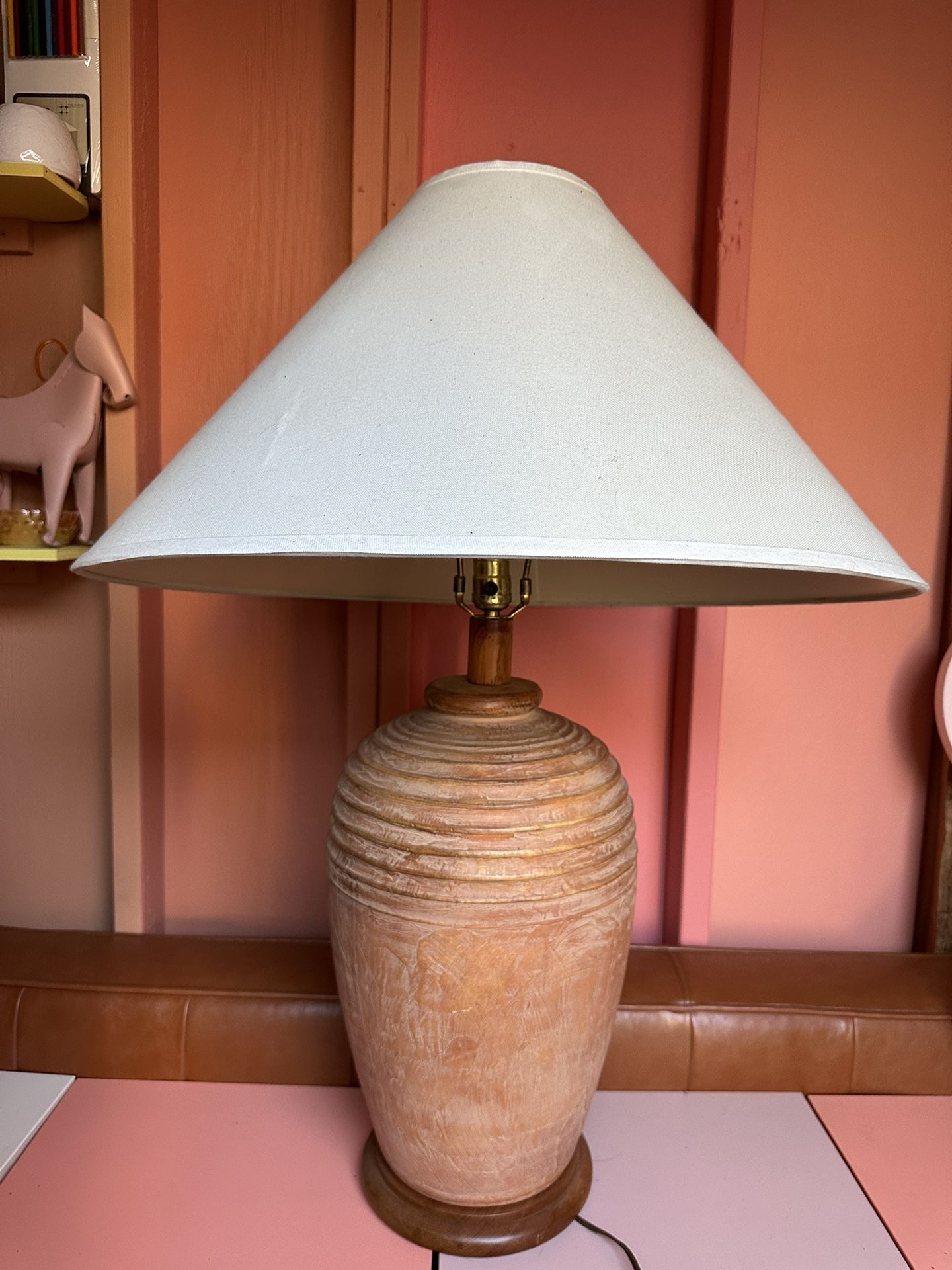 Large Vintage Ceramic Pair of Lamps