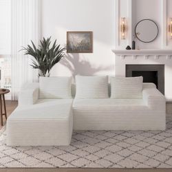 Modular Corduroy Sectional Sofa