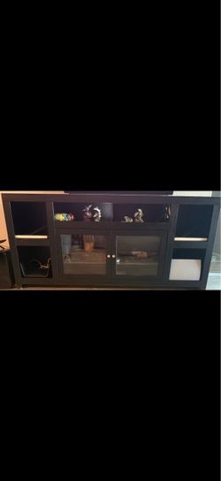 Black Tv Stand/Real Wood - Living Spaces