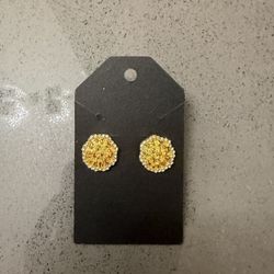 Gold Nugget Earrings 