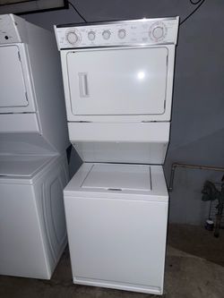 Whirlpool electric stackable washer and dryer heavy duty with timer and level water know