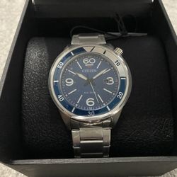 Citizen Men's Eco-Drive Weekender Sport Stainless Steel, Blue Dial