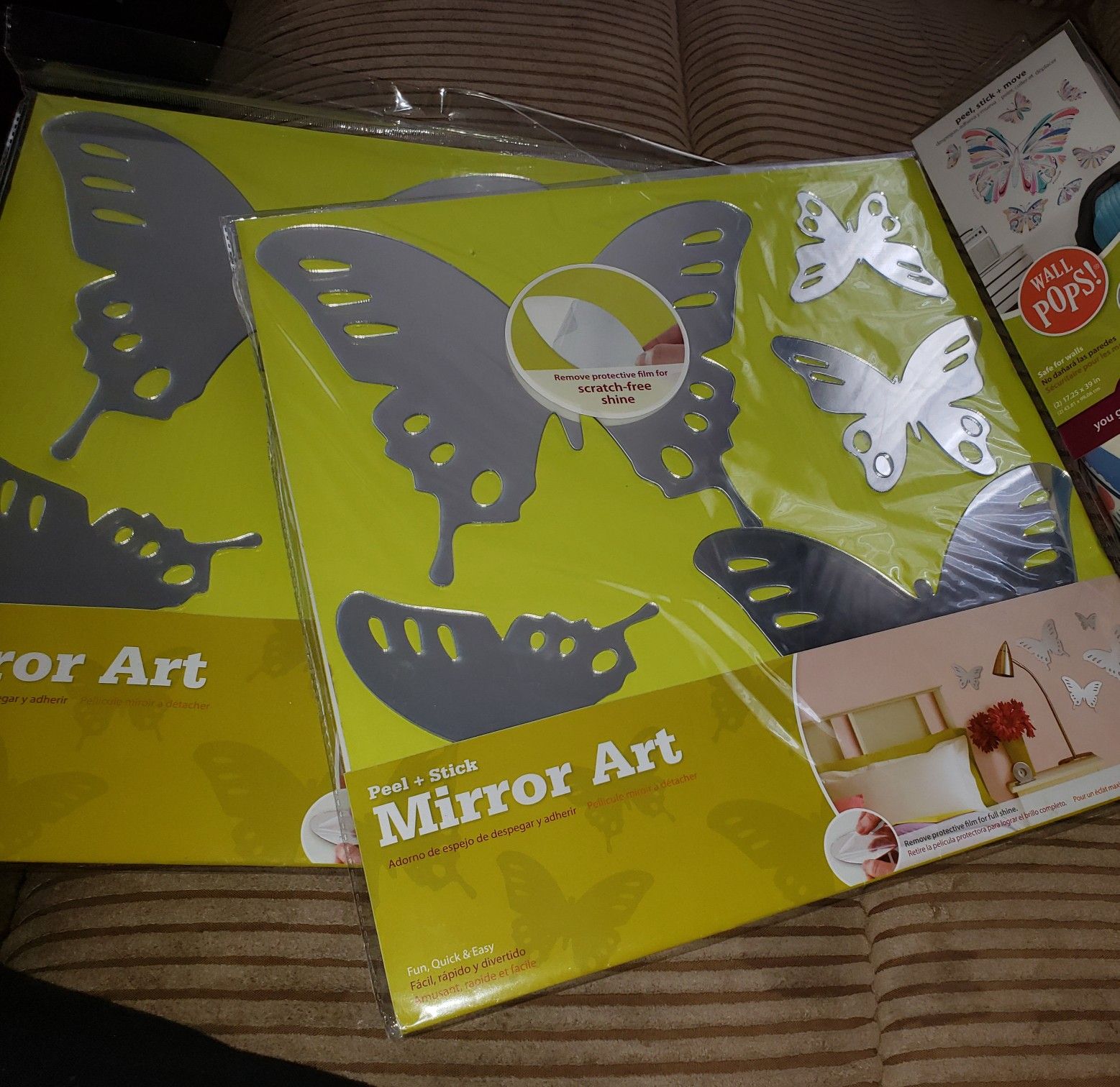 Butterfly mirrored/wall art,deco brand new never opened $10 for both FIRM