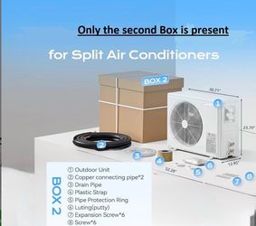 Only 2 Box include.Tehanld Mini Split Ac/Heating System - Upgraded 12000 BTU Mini Split Air Conditioner with Heat Pump, 19 SEER2 115V Energy Efficient