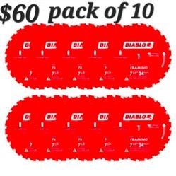 Diablo  Framing 7-1/4in $60 For 10 Blades