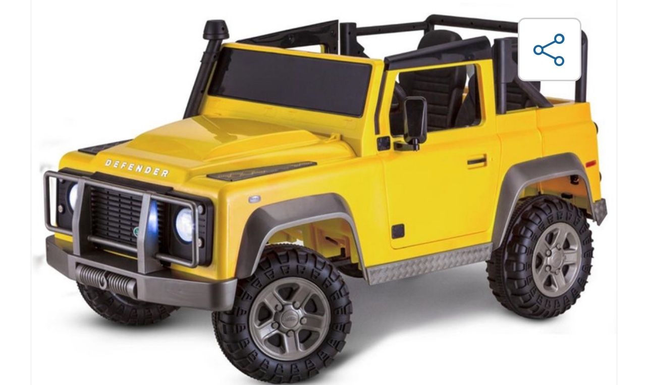 Kid Trax 12V Land Rover Defender, Ride-On Toys for Kids & Toddlers, Yellow