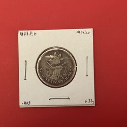 25 Centavos 1877 Pi H Silver 
