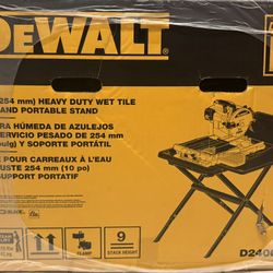 Dewalt 10” Heavy Duty Wet Tile Saw  & Portable Stand