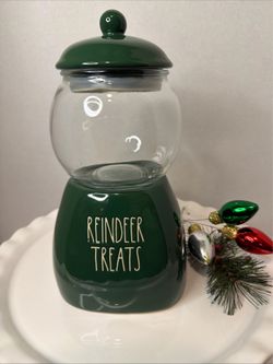 Rae Dunn “ Reindeer Treats” Candy Gumball Canister