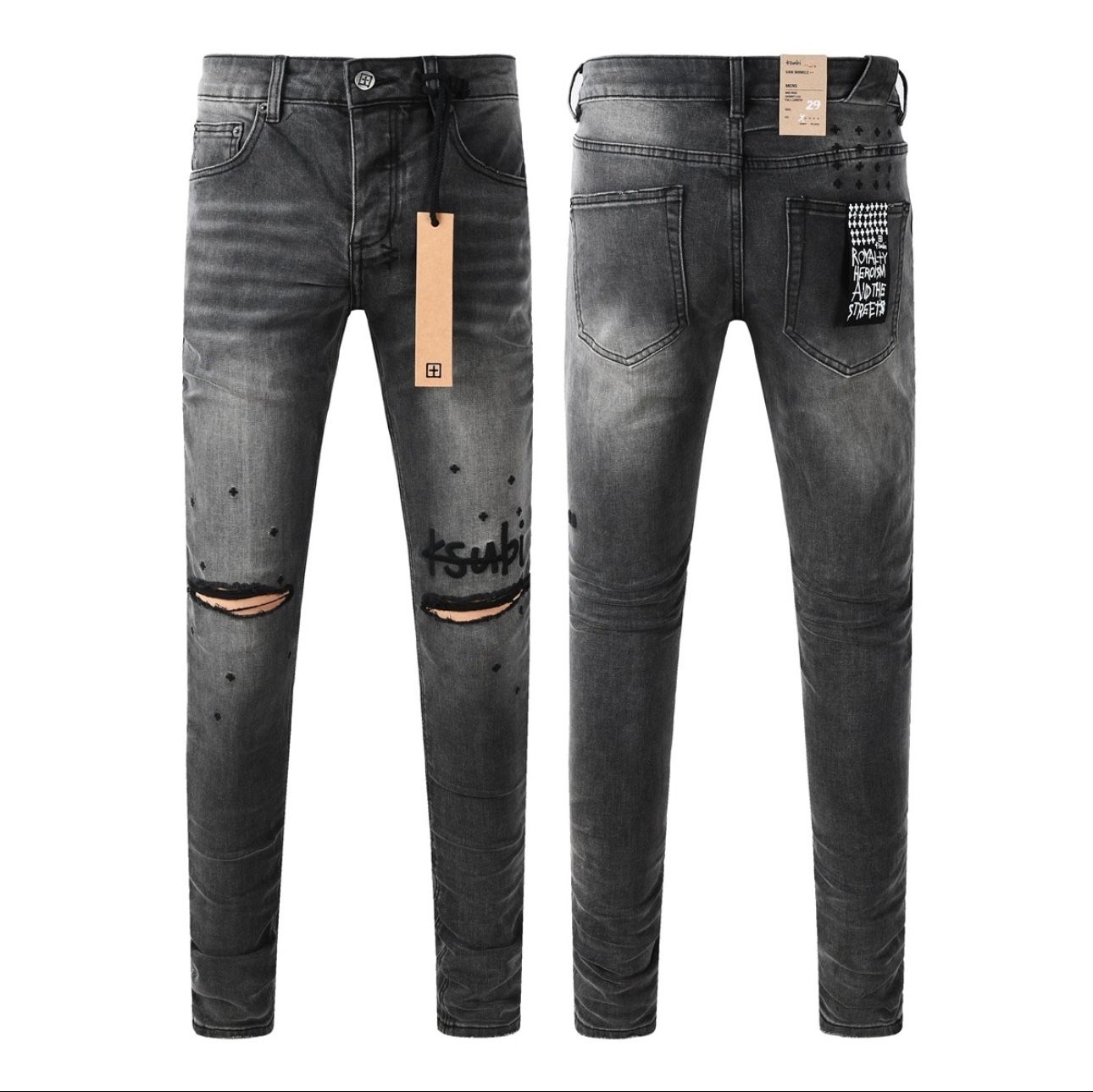 Black ripped ksubi skinny jeans