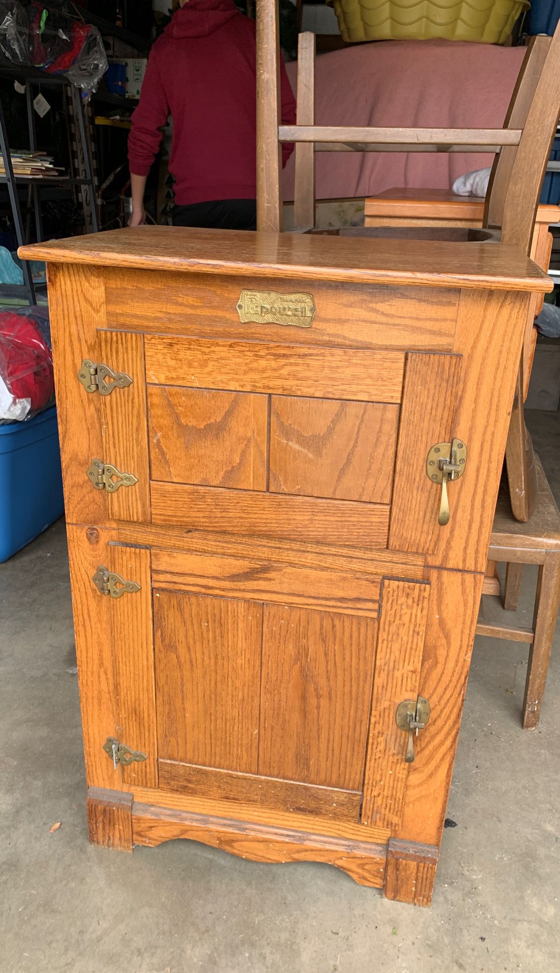 Antique ice box style cabinet