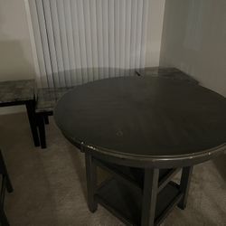 Used Dining Table With 4 Chairs, One Coffee Table And Two Smaller Tables 