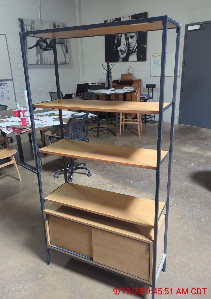 4 Tier Book Shelf With Storage Cabinet