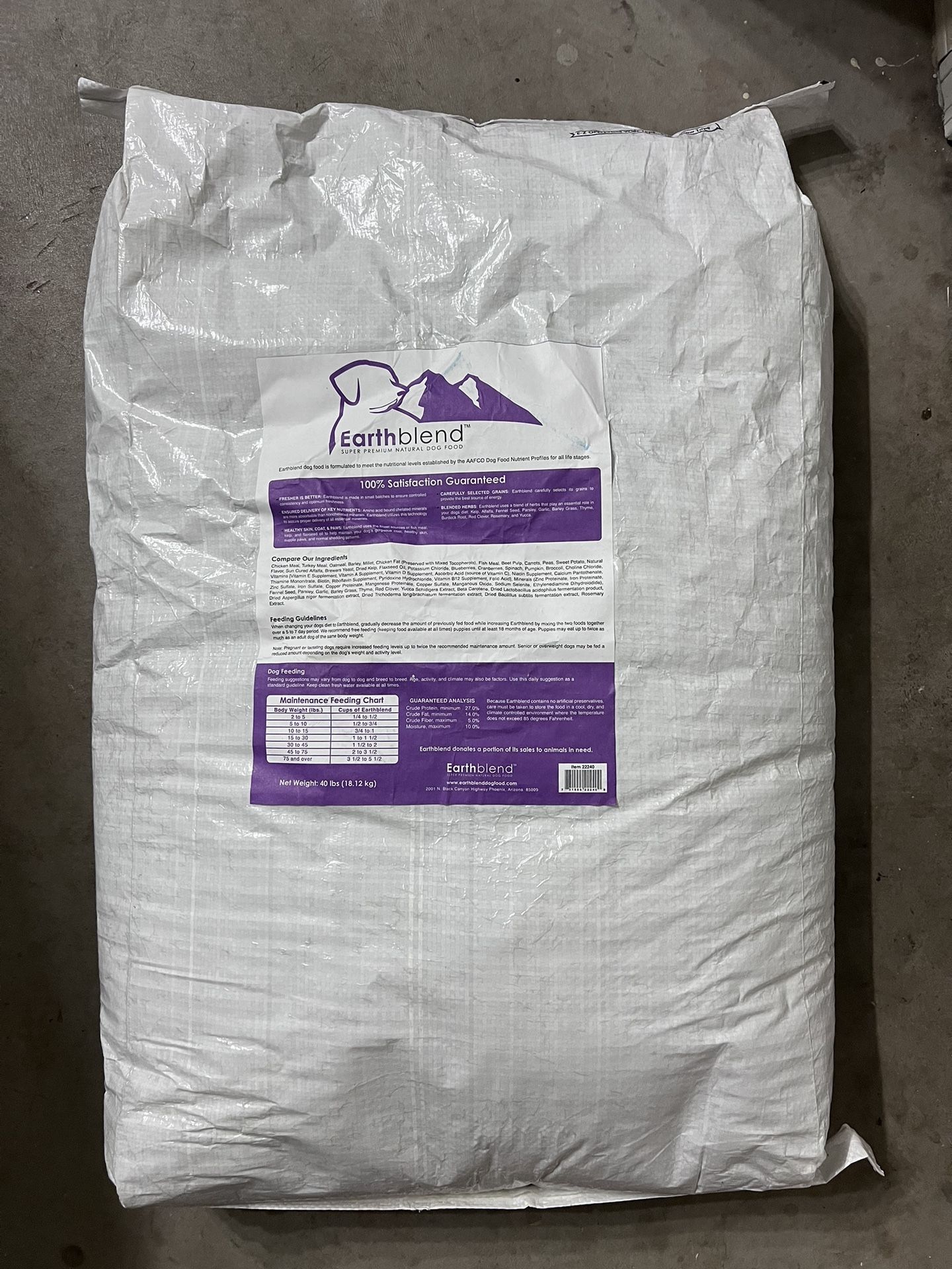 Earthblend Super Premium Natural Dog Food (40lb Bag)