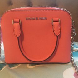Michael Kors Mini Cindy Coral Crossbody