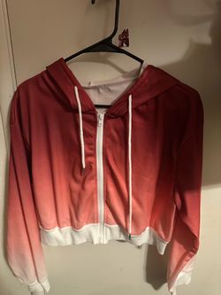 Red fading to pink sweater from SHEIN!