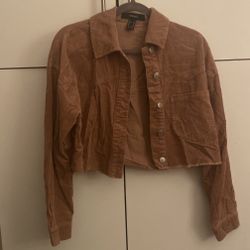 Corduroy Frayed Cropped Shacket