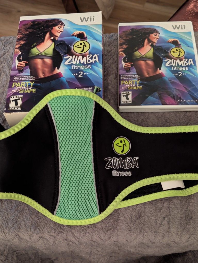 Wii Zumba Fitness 2 In Box With Fitness Belt