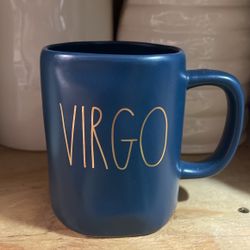Rae Dunn “VIRGO” Blue Mug With Gold Lettering 