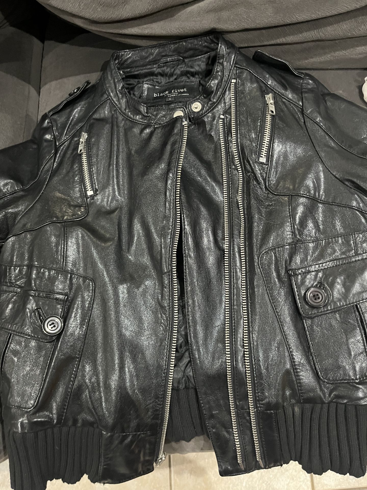 Black Rivet Leather Jacket
