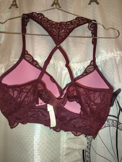 Victoria's Secret Maroon Crossback Lace Underwire Bra