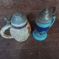 Two Old Beer Steins