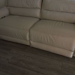 Leather Sofa with electric headrest and electric recliners