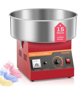 FOHERE Cotton Candy Machine Commercial, 1000W Cotton Candy Maker, Red