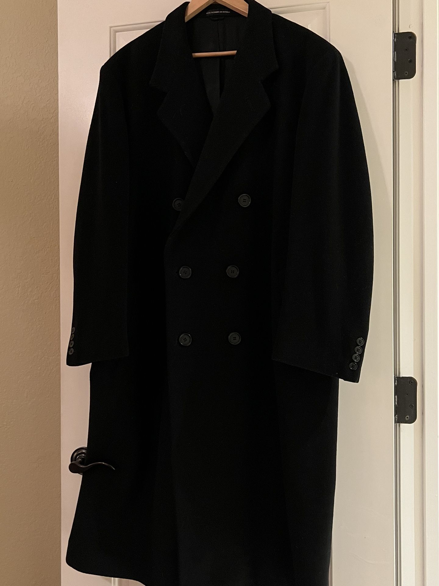 Men’s Black Wool Dress Coat
