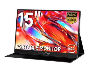 Portable Monitor for Laptop 15 Inch, FHD 1080P USB-C HDMI Travel Monitor External for Computer, Second Display HDR IPS Gaming Monitor Extender for PC 