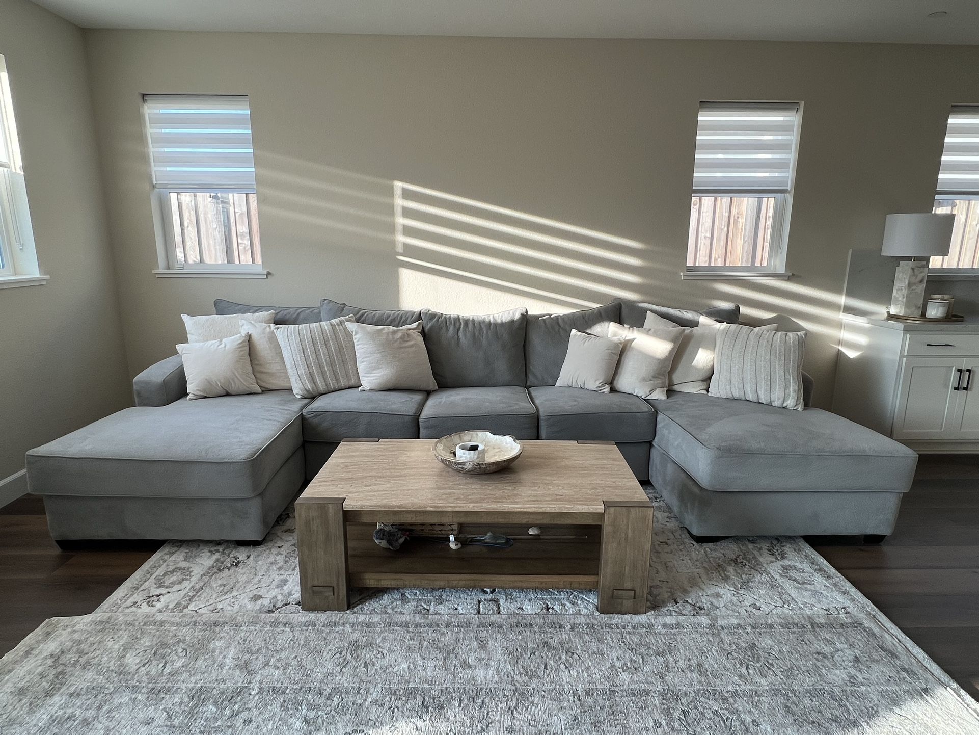 152” Light Grey Sectional Sofa