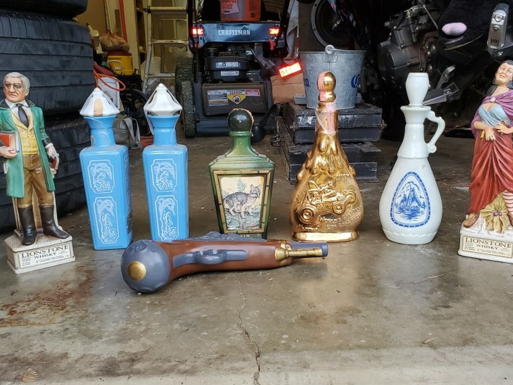 Vintage Liquor Bottles And Car For Sale