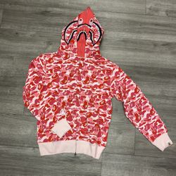 Pink Double Hood Bape Jacket