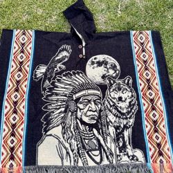 Native American Adult Size Alpaca Poncho