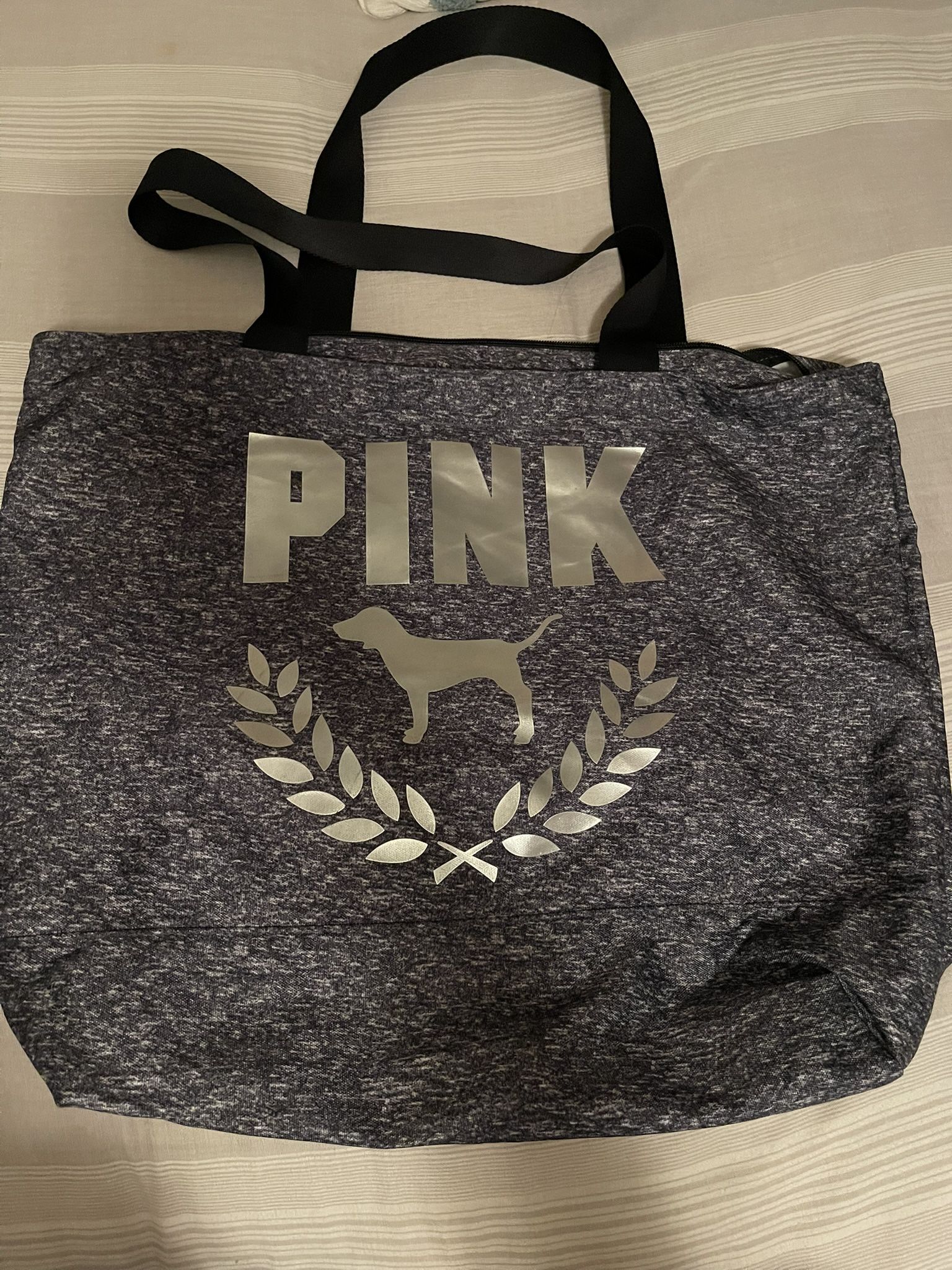 Pink Gray Tote Bag 