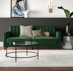 Beautiful Emerald Green Zen Velvet Sleeper Sofa Couch